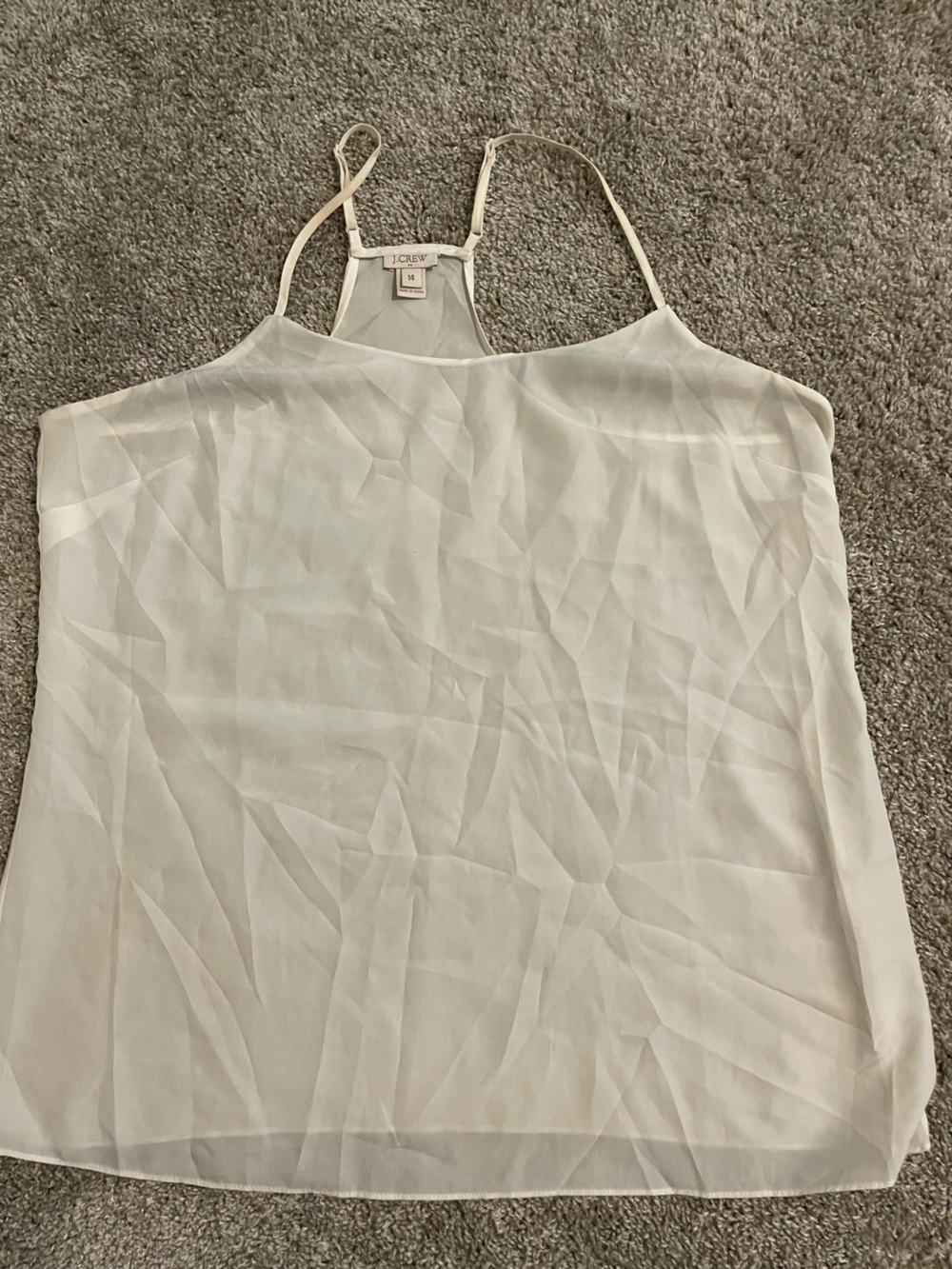 J. Crew Ivory Sheer Spaghetti Strap Tank